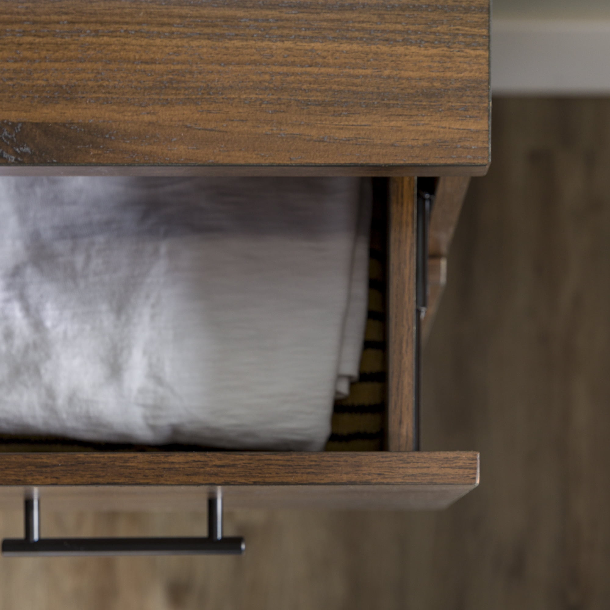 Walker Edison Modern 4 Drawer Vertical Dresser, Dark Walnut