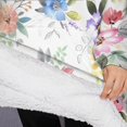 thumbnail image 3 of Oversized Wearable Blanket Hoodie,Pioneer Flower Floral Print Pattern Sherpa Blanket Hoodie with Super Pockets,Super Warm Fuzzy Pullover for Women & Men, 3 of 6