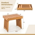 thumbnail image 3 of Gymax 2PCS Outdoor Folding Side Table Patio Acacia Wood End Table w/ Slatted Tabletop, 3 of 9