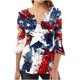 thumbnail image 2 of Fiudx Camisas para Mujer Camiseta Estampada a La Moda para Mujer, Blusa con Mangas 3/4, Camisetas Informales con Cuello En V, 2 of 5