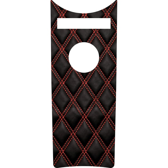 Kustom Cycle Parts Aftermarket Diamond Stitch Look Plastic Dash Panel Console Insert! Compatible with 2008-2023 Harley Davidson Road King Dash (Red Stitch Look)