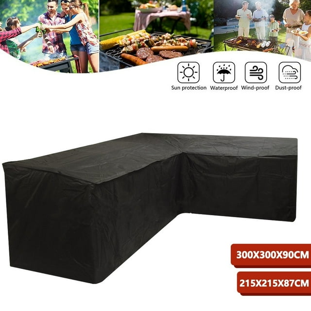 Waterproof Garden Rattan Corner Furniture Cover Outdoor Sofa Protect L Shape Set
