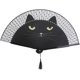 thumbnail image 1 of CHAO Abanico de mano plegable con diseño de gato de bambú y seda, 1 of 5