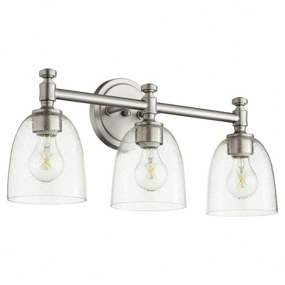Palmerston Broadway 3 Light Bathroom Light in Style 21.5 inches Wide By 9 inches High-Satin Nickel Finish-Clear Glass Color Bailey Street Home