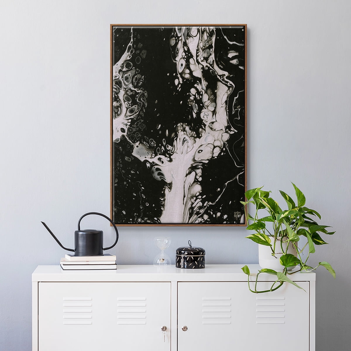 C37 Framed Premium Gallery Wrapped Canvas - Ready to Hang - 25 x 37 - Walnut Floating Frame