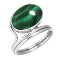 thumbnail image 1 of 925 Silver Ring For Women - Girls Green Real Malachite Stone Silver Ring Size 11.5 May Birthstone Fashion Silver Ring Size 11.5 Gift For Wife On Engagement 925 Gemstone Silver Jewelry, 1 of 6