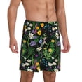 thumbnail image 2 of Susaid Chamomile Print Mens Shorts, Breathable Lounge Sleepwear Set with Elastic Waistband and Pockets-Large, 2 of 6