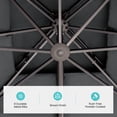 thumbnail image 4 of Pellebant 11 ft. x 11 ft. Square Double Top Patio Cantilever Umbrella, Dark Gray, 4 of 8
