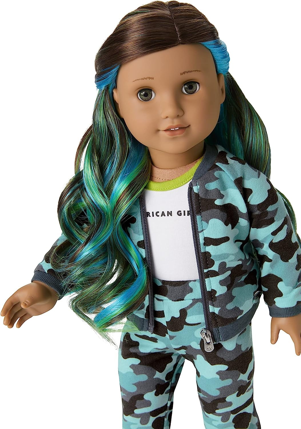 American Girl Doll #89 Hazel Eyes Brown Hair Blue Highlights Street Chic Outfit 18" Truly Me DN89