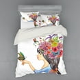 thumbnail image 1 of Ambesonne Colorful Bedding Set 4 Pcs, Long Haired Woman, Queen, Multicolor, 1 of 3