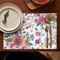 thumbnail image 5 of Pioneer Flower Floral Print Pattern Summer Placemats Table Placemats Set Of 4-Linen Kitchen Washable Placemats Table Mats 12x18 Inch Non-Slip Heat Resistant, 5 of 5