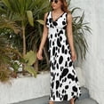 thumbnail image 6 of Dalmatian Print Dress Fashion Boho Beach Long Dresses Female Party Printed Maxi Dress, 6 of 9