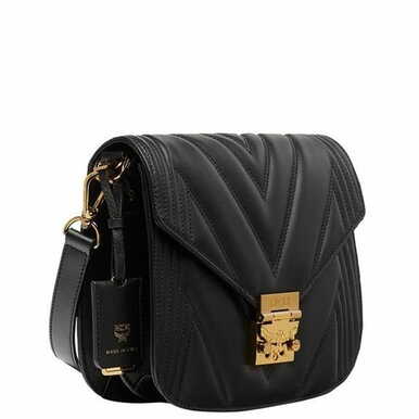 mcm black leather bag
