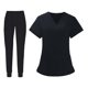 thumbnail image 4 of Conjunto de Ropa de Trabajo para Mujer Salvador Uniformes de Enfermera Negro SG, 4 of 9