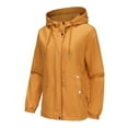 thumbnail image 7 of Kaemgyyd Womens Waterproof Rain Coat Lightweight Button Jacket Outdoor Hooded Windbreaker Zip up Outwear with Pockets, 7 of 7