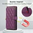 thumbnail image 4 of Allytechgroup for Samsung Galaxy S24 Wallet Case, Premium PU Leather Magnetic Buckle Zipper Pocket Card Slots Flip Stand Protective Cover with Hand Strap & Shoulder Strap - Darkpurple, 4 of 12