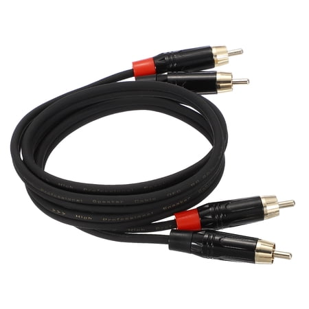 2RCA Male to 2RCA Male Audio Stereo Cable, 3.3 ft RCA Subwoofer Cable with Gold Plated Plugs for Home Theater, HDTV, Amplifiers, Speakers, Black Cable Black Shell