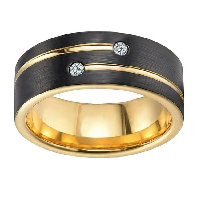 segolike Cool 8mm Width Diamond-encrusted Stainless Steel Rings for Mens Wedding 13