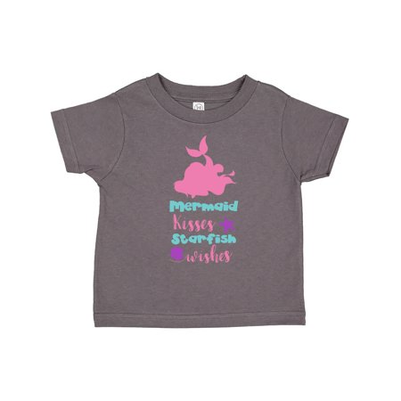 

Inktastic Mermaid Kisses Starfish Wishes - Pink Blue Purple Gift Toddler Toddler Girl T-Shirt