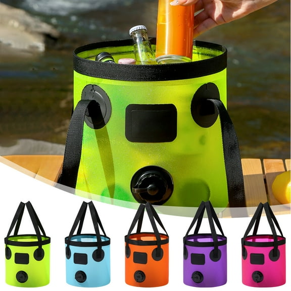 Nsxcdh Large Capacity Outdoor Folding Fishing Buckets Carrying Buckets Camping Buckets Washbasin Car Buckets Soaking Buckets Storage Buckets