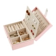 thumbnail image 3 of Unique Bargains Travel Jewelry Box Small Portable PU Leather Jewelry Organizer Storage Pink, 3 of 7