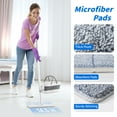 thumbnail image 4 of oshang Flat Mop and Collapsible Bucket OG7, Mop and Bucket for Floor Cleaning, Foldable Bucket with Wheels, 2 Washable & Reusable Microfiber Pads, 4 of 8