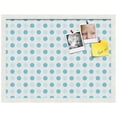 thumbnail image 2 of PinPix 24x18 Custom Cork Bulletin Board Light Blue Polka Dot Poster Board Has a Fabric Style Canvas Finish, Framed in Light Blue Polka Dot, by ArtToFrames (PinPix-344), 2 of 6