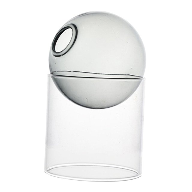 GUOOL Transparent Glass Hydroponic Vase Decor Flowerpot Terrarium Desk Vase Flower Pot Gray Tall