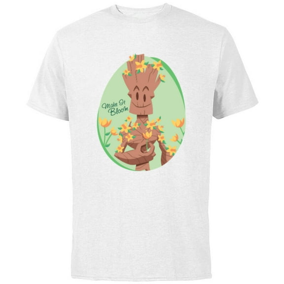 Marvel Guardians of the Galaxy Groot Make it Bloom Spring - Short Sleeve Cotton T-Shirt for Adults - Customized-White