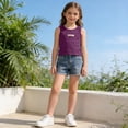 thumbnail image 2 of Eltusu Girls Cotton Tanks Tops, Summer Soft Crewneck Casual Sleeveless T-Shirts Purple Size 6 T, 2 of 6