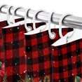 thumbnail image 4 of 60x72 Inch Shower Curtains for Bathroom, Christmas Poinsettia Bath Curtain Decor, Xmas Pinecones Berry Snowflake Red Plaid Waterproof Restroom Curtains Shower Set Accessories with 12 Hooks 60 Inch, 4 of 8