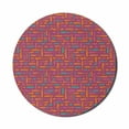 thumbnail image 1 of Abstract Mouse Pad for Computers, Image of Horizontal Dashed Brush Strokes and Vertical Curved Stripes, Round Non-Slip Thick Rubber Modern Mousepad, 8" Round, Dark Magenta Multicolor, by Ambesonne, 1 of 2