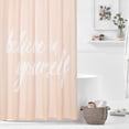 thumbnail image 2 of Decorative Believe in Yourself Print - Easy Care Fabric Shower Curtain with Reinforced Buttonholes, for Bathroom Showers, Stalls and Bathtubs, Machine Washable - 72" x 72" - Light Pink/White, 2 of 6