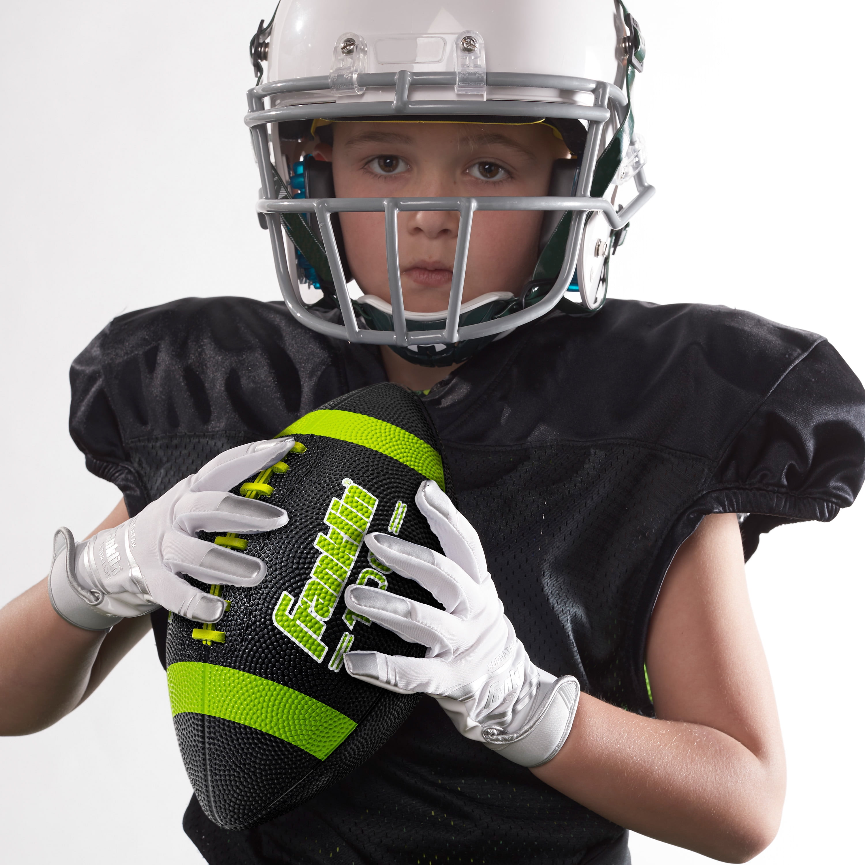 Franklin Sports Junior Size Rubber Football - 12 Pack Deflated with Pump