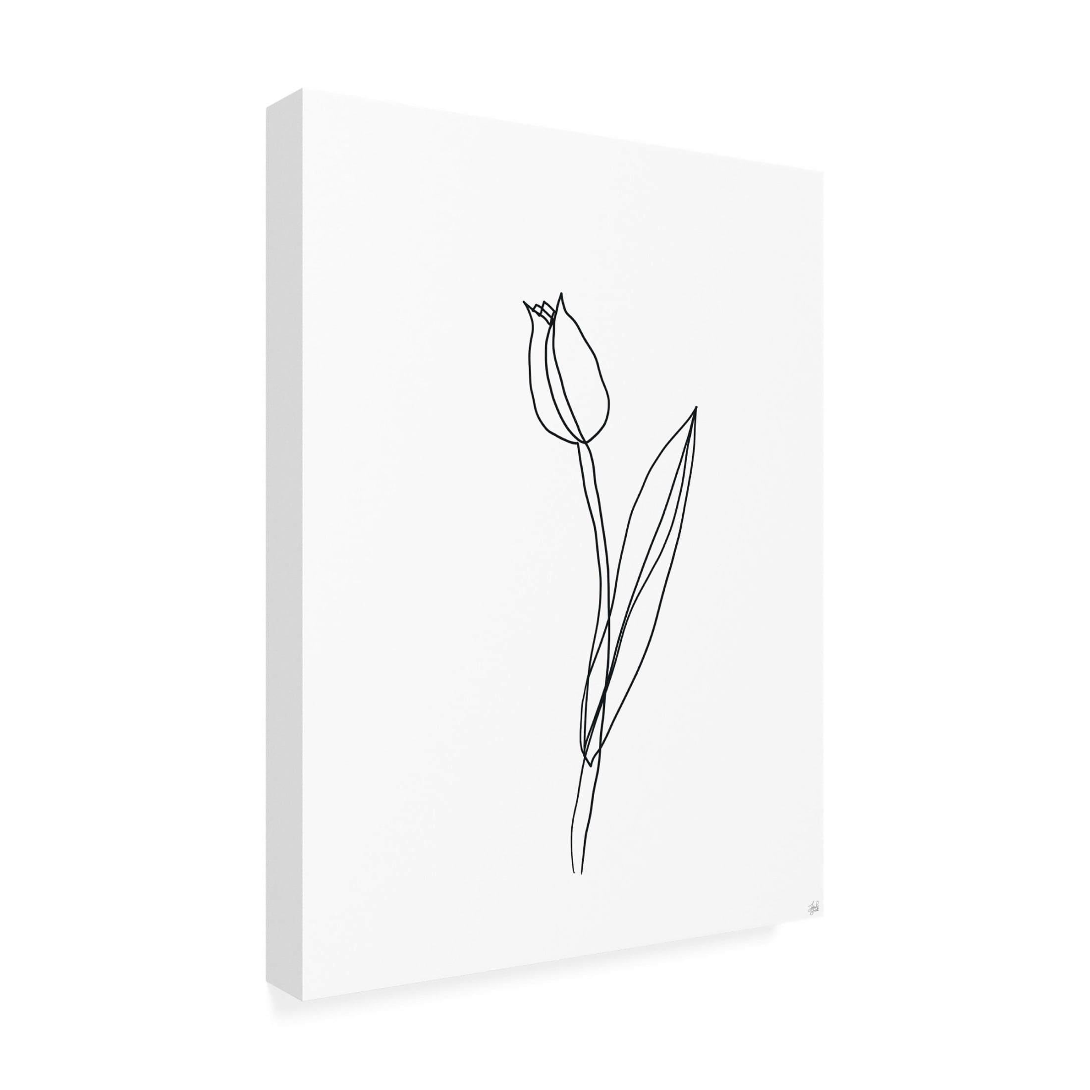 Canvas Wall Art - Line and Brush 'Line Tulips 2' Wall Art for Living Room, Bedroom, or Office Décor by Trademark Fine Art - 24 x 32 Inches