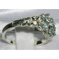 thumbnail image 3 of LBG 10k White Gold Natural Aquamarine Womens Vintage Daisy Ring - Size 10.75, 3 of 4