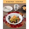 thumbnail image 3 of 13 Inch Round Placemats Set of 6, Red Christmas Non Slip Heat Insulation PP Table Mats, Winter Xmas Snowflakes Textured Washable Place Mats for Kitchen Dining Party Table Decor, 3 of 7