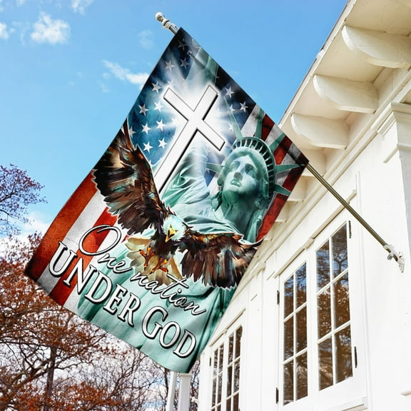 FLAGWIX American House Flag (29.5" x 39.5") - FT One Nation Under God Flag - Polyester Indoor Outdoor Flags