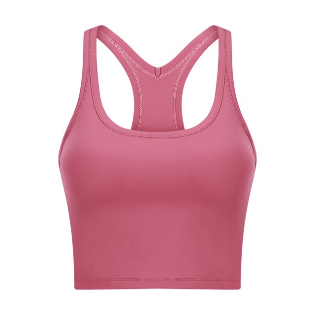 Chaleco de yoga de moda que combina con todo, con almohadilla para el pecho, ropa interior deportiva a prueba de golpes para entrenamiento desnudo y agradable para la piel para mujer