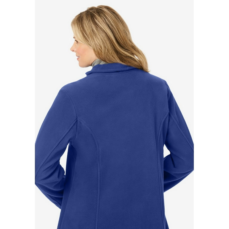 Woman Within Women s Plus Size Hooded A Line Fleece Coat