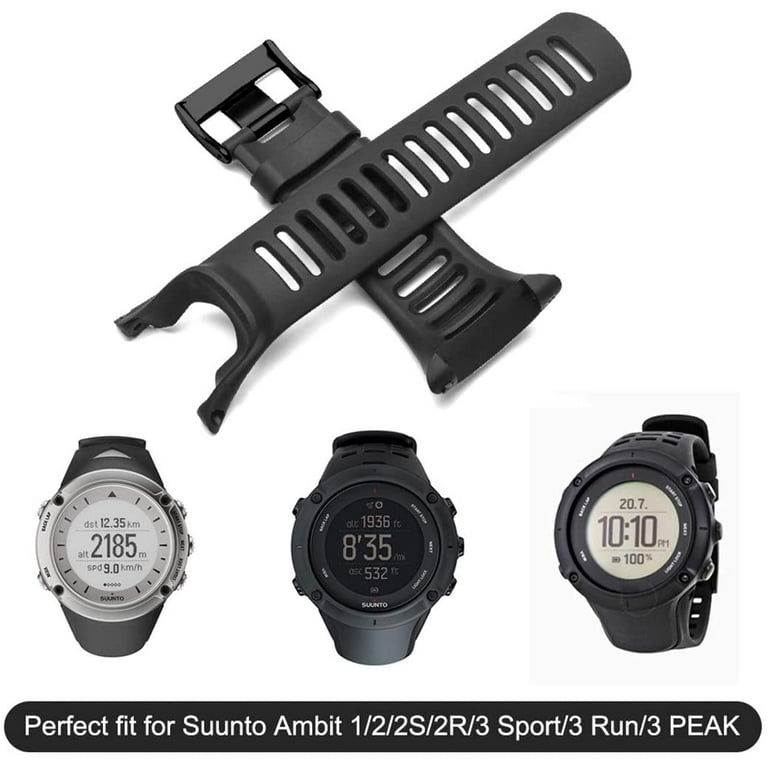 Picowe Watch Band Strap All Black Replacement Strap Compatible with Suunto Ambit 1 2 2S 2R 3 Sport 3 Run 3 Peak Without Screws Walmart