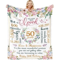 50th Birthday Gifts for Women,50th Birthday Decorations Women,Happy 50th Birthday Decorations for Women,50th Birthday Gift Ideas for Her,Wife,Sister,Daughter,Friend,Soft Throw Blanket 50" X 60"
