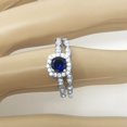 thumbnail image 4 of HeartsAndYou 3.5ct Natural Blue Sapphire Bridal Set Stylish Band Rings 14k SOLID White Gold, 4 of 9