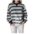 thumbnail image 2 of Sinpiling Crewneck Tops for Women Trendy Stripe Printed Long Sleeve Sweatshirts Ladies Casual Loose Comfy Going Out Tees Shirts Fall, 2 of 8