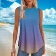 thumbnail image 6 of Jalioing Tank Tops for Women Crew Neck Sleeveless Flowy Casual Shirts Gradient Print Summer Fashion T Shirts, 6 of 7