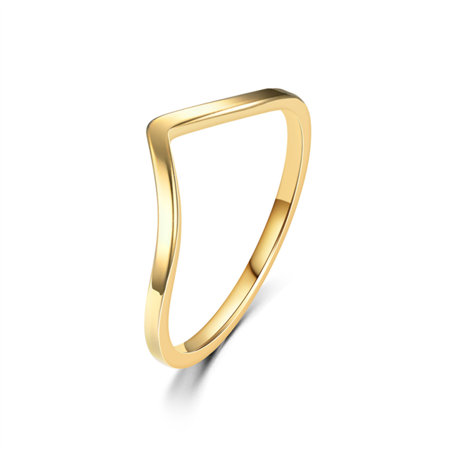 Anillo minimalista Irregular Chevron V, anillos finos de acero inoxidable apilables para mujer, joyería de moda, regalos de compromiso y boda