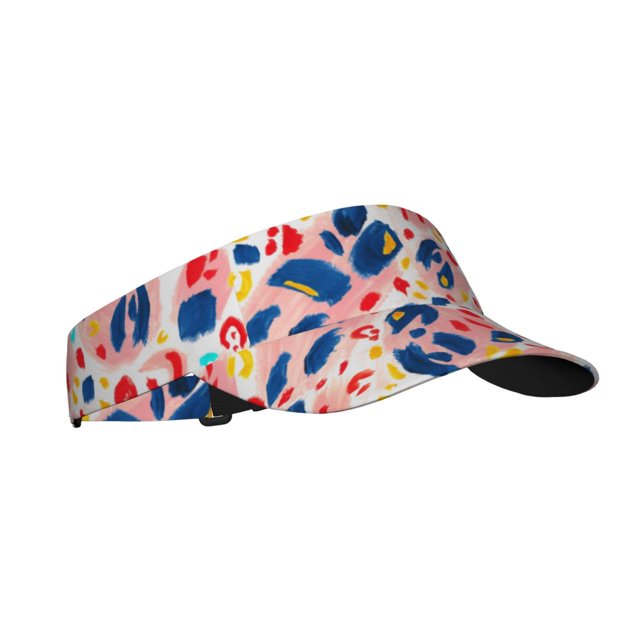 Fotbe Abstract Leopard Print Visera Deportiva con Diseño, Gorra Abierta Ajustable de Algodón para Mujer y Hombre