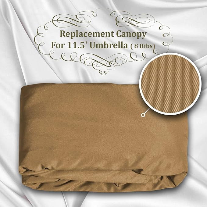ALUVIERA Umbrella Replacement Canopy Cover for 11.5ft 8 Rib Market Outdoor Patio Shades