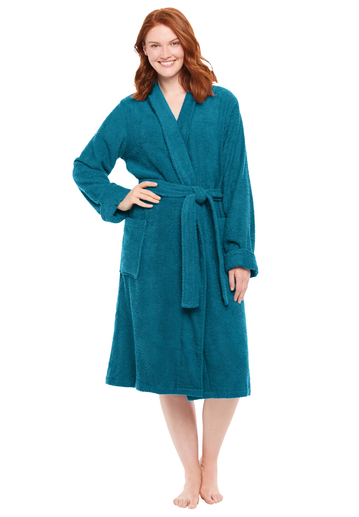 Womens Plus Size Short Terry Robe Dreams /& Co