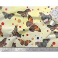 thumbnail image 2 of Soimoi Crepe Silk Fabric Dot & Butterfly Print Sewing Fabric Yard 42 Inch Wide, 2 of 3